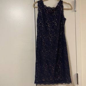 Adrianna Papell navy lace dress